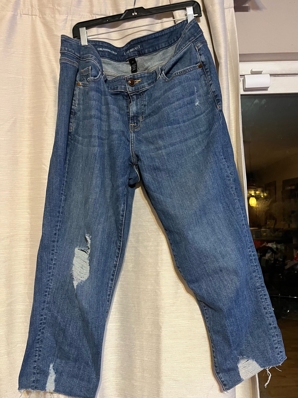 Lane Bryant Size 16 girlfriend crop jeans featuring a distressed Denim